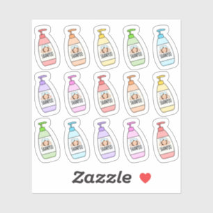 Sticker Routine de shampooing des cheveux sous la douche P