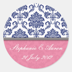 Sticker Royal Blue and Pink Mariage damassé