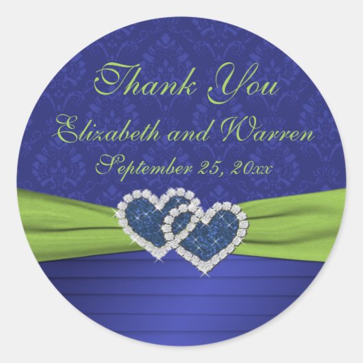 Sticker Royal Blue et Chartreuse 3" rond (Devant)