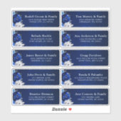 Sticker Royal Blue White Silver Mariage Adresse d'hôte Sti (Feuille)