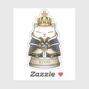 Sticker Royal Cat Chess King Piece