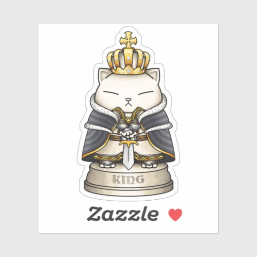Sticker Royal Cat Chess King Piece (Feuille)