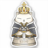 Sticker Royal Cat Chess King Piece (Devant)