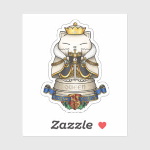 Sticker Royal Cat Chess Queen Piece