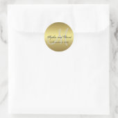 Sticker Royal Gold Black Wedding Favor Monogramme (Sac)