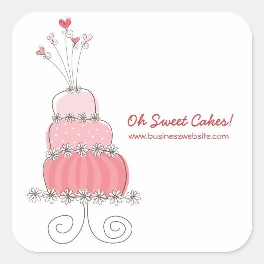 Sticker roze whisky Chic Wedding Cake (Voorkant)