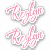 Sticker Rozlyn nom rose cursive police x2 (Devant)
