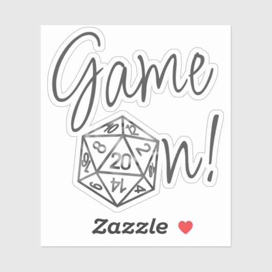 Sticker RPG Game On | Classic Tabletop PnP Roleplayer Dice (Feuille)