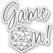 Sticker RPG Game On | Classic Tabletop PnP Roleplayer Dice (Devant)