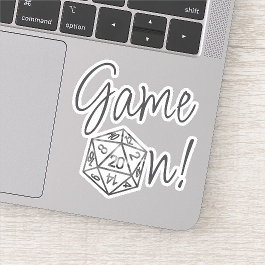 Sticker RPG Game On | Classic Tabletop PnP Roleplayer Dice (Détail)