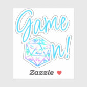 Sticker RPG Game On | Holo Retro PnP Tabletop Gamer Dice (Feuille)