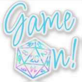 Sticker RPG Game On | Holo Retro PnP Tabletop Gamer Dice (Devant)