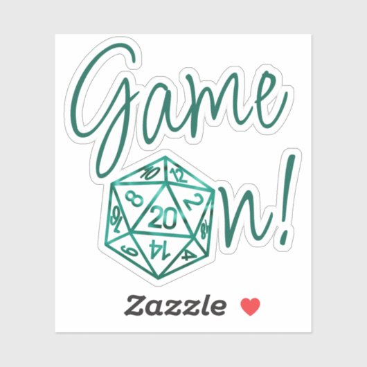 Sticker RPG Game On | Silver Fantasy Tabletop Roleplayer (Feuille)