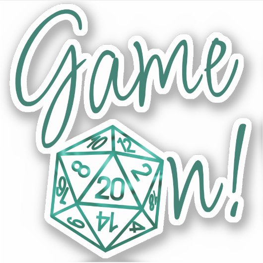 Sticker RPG Game On | Silver Fantasy Tabletop Roleplayer (Devant)