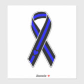 Sticker Ruban de coeur mince en ligne bleue (Feuille)