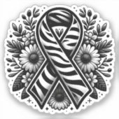 Sticker Ruban de sensibilisation aux maladies rares avec f (Recto)