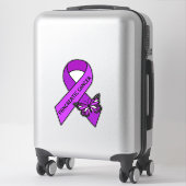 Sticker Ruban de sensibilisation aux papillons du cancer p (Sur valise)