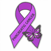 Sticker Ruban de sensibilisation aux papillons du cancer p (Devant)