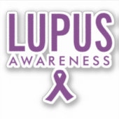 Sticker Ruban de sensibilisation Lupus pourpre (Devant)