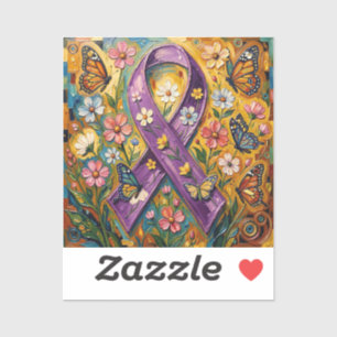 Sticker Ruban de sensibilisation violet Fibro