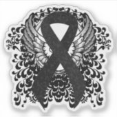 Sticker Ruban noir avec ailes (Devant)
