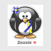 Sticker Ruban Penguin de sensibilisation bleu et jaune (Feuille)