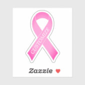 Sticker Ruban rose logo de sensibilisation au cancer du se (Feuille)