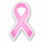 Sticker Ruban rose logo de sensibilisation au cancer du se (Devant)