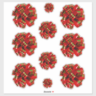 Sticker Ruban Rouge Noël Bow Ribbon Plaid Ribbon Xmas Bows
