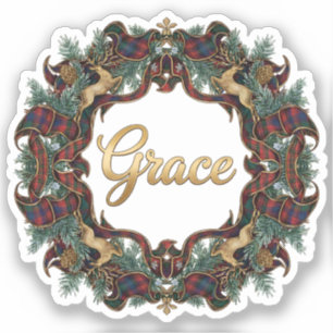 Sticker Ruban Tartan Élégant Grâce