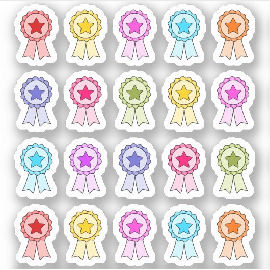 Sticker Rubans de récompense Badge Objectif Victoire Réali (Devant)