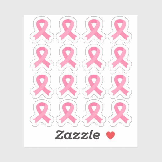 Sticker Rubans de sensibilisation au cancer du sein Rose S (Feuille)