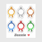 Sticker Rubans Faux Award/Certificat Seal (6ClrHollow) (Feuille)