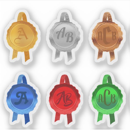 Sticker Rubans Faux Award/Certificat Seal (6ClrInitials) (Devant)