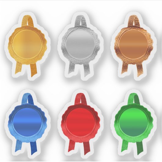 Sticker Rubans Faux Award/Certificat Seal (6ClrsPlain) (Devant)
