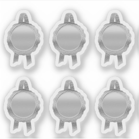 Sticker Rubans Faux Award/Certificat Seal (argent ordinair (Devant)