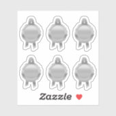 Sticker Rubans Faux Award/Certificat Seal (argent ordinair (Feuille)