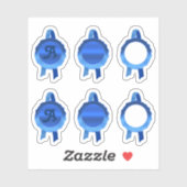 Sticker Rubans Faux Award/Certificat Seal (Blue Assort) (Feuille)