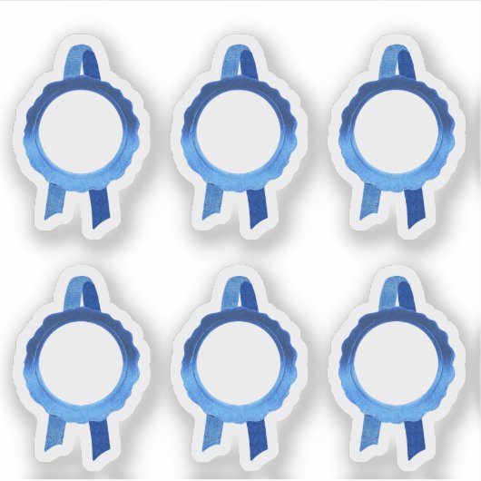 Sticker Rubans Faux Award/Certificat Seal (Blue Hollow) (Devant)