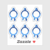 Sticker Rubans Faux Award/Certificat Seal (Blue Hollow) (Feuille)