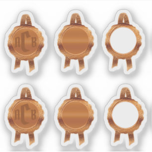 Sticker Rubans Faux Award/Certificat Seal (BronzeAssort)