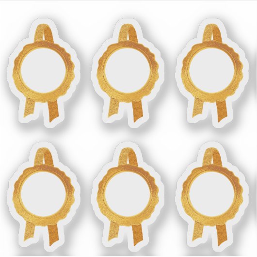 Sticker Rubans Faux Award/Certificat Seal (Gold Hollow) (Devant)