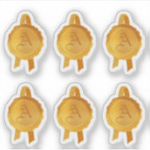 Sticker Rubans Faux Award/Certificat Seal (Gold Initial) (Devant)