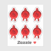 Sticker Rubans Faux Award/Certificat Seal (Initiales rouge (Feuille)