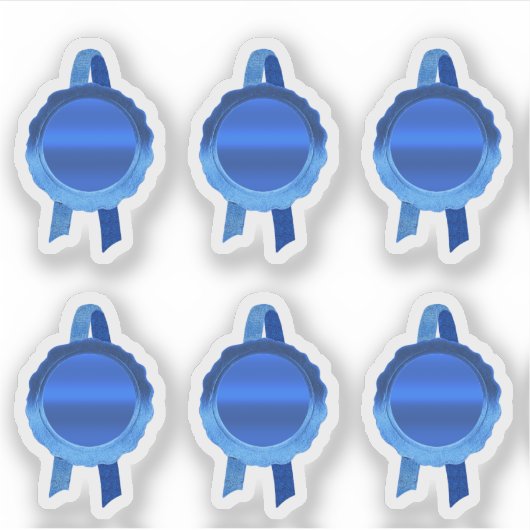 Sticker Rubans Faux Award/Certificat Seal (Plaque Bleue) (Devant)