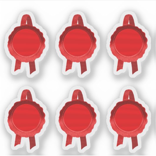 Sticker Rubans Faux Award/Certificat Seal (Plaque rouge) (Devant)