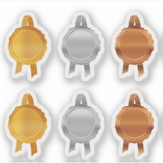 Sticker Rubans Faux Award/Certificat Seal (PlMetalAssort) (Devant)