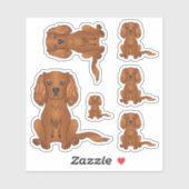 Sticker Ruby Cavalier King Charles Spaniel Chien assis (Feuille)