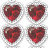Sticker Ruby Red Diamond Anniversaire Coeur (Devant)
