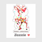 Sticker Rudolph Le Nez Rouge Noël (Feuille)